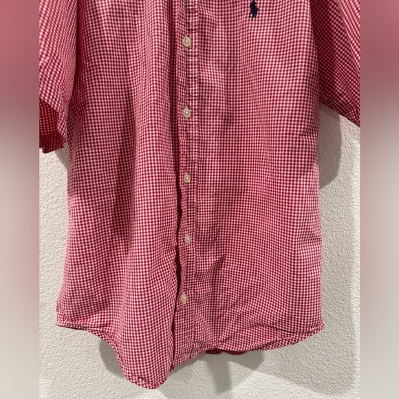 Ralph Lauren Boys Red White Gingham Plaid Short Sleeve Button Down Top Size M - Picture 6 of 16